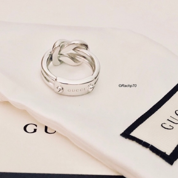 New Authentic GUCCI "Grande" Knot Sterling Ring - Picture 4 of 8